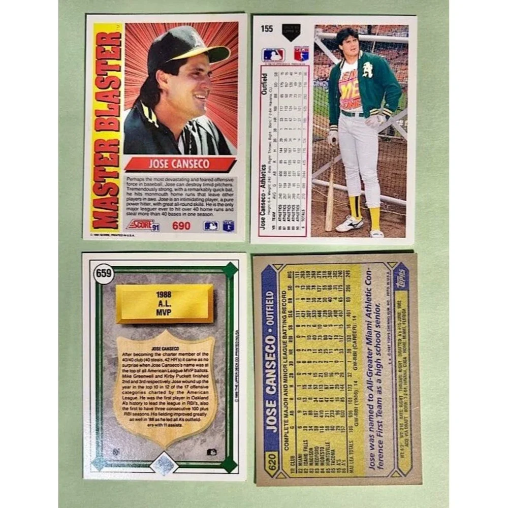 Oakland A’ Bash Brothers pin + Mark McGwire, Jose Canseco 8 Card Lot 1987 and up - Picture 6 of 7